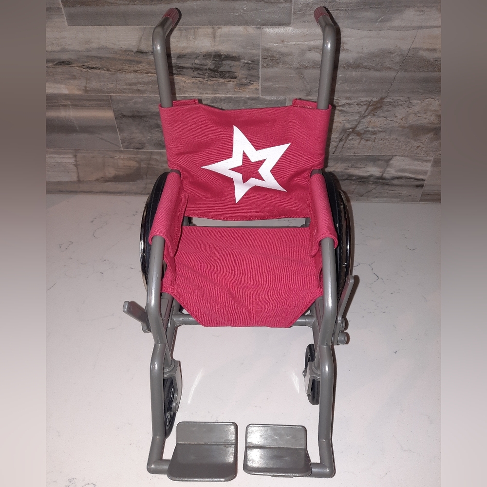 American Girl Berry color Wheelchair for 18 inch Dolls excellent used condition